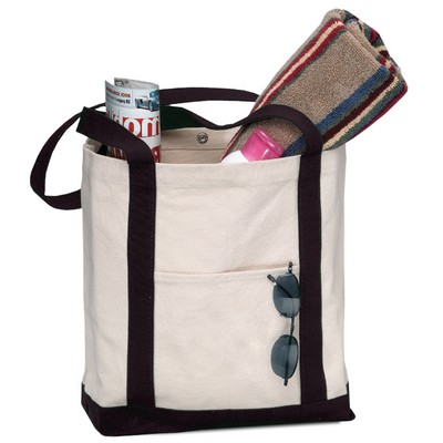 Two Tone Canvas Boat Bag with Snap Closure -blank (17"x13"x5")