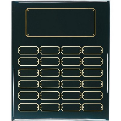 12" x 15" Black Piano Finish Perpetual Plaque with 24 Plates