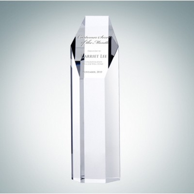 Hexagon Optical Crystal Tower Award (Small)