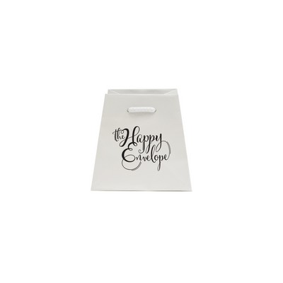 Inverted Trapezoid Matte White Paper Euro Tote (4.5/6.25"x4"x6")