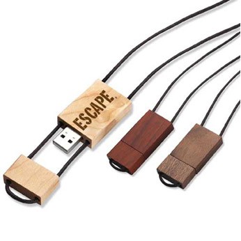 Woodwear USB Flash Drive w/Lanyard (64 MB)