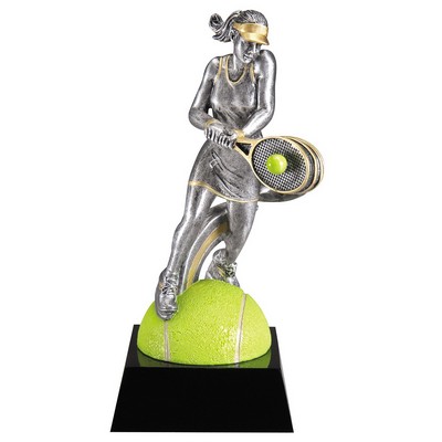 8" Female Tennis Motion Xtreme Resin Trophy