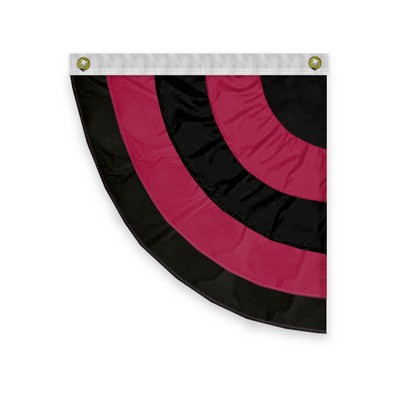 POW MIA Pleated Half Fans - Left 3x3 Foot (Black & Red)