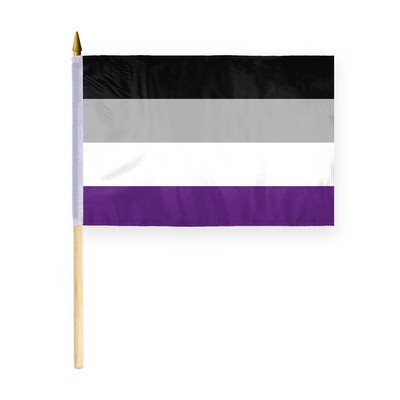 A-Sexual Stick Flag 12"X18"