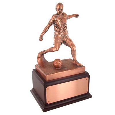 13½" Antique Bronze Male Soccer Trophy