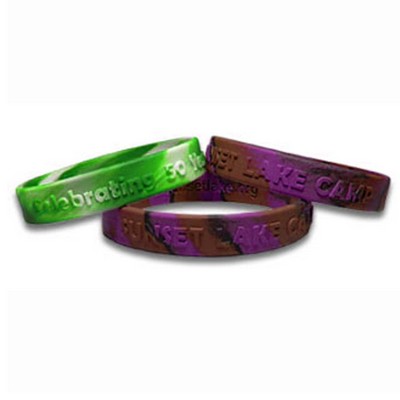 Embossed and swirled Silicone Bracelet