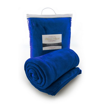 Micro Plush Coral Fleece Blanket (Royal Blue)