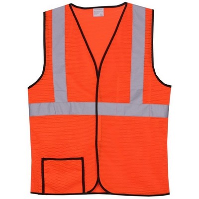 Mesh Orange Single Stripe Safety Vest (Small/Medium)