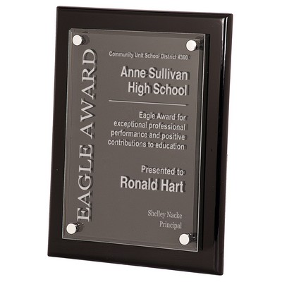 Black Piano Finish Floating Acrylic Plaque, 8 x 10"