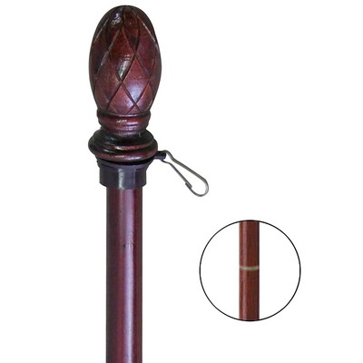 5' x 1" Dark Mahogany 2-Piece Pole