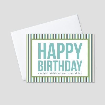 Striped Birthday Birthday Greeting Card