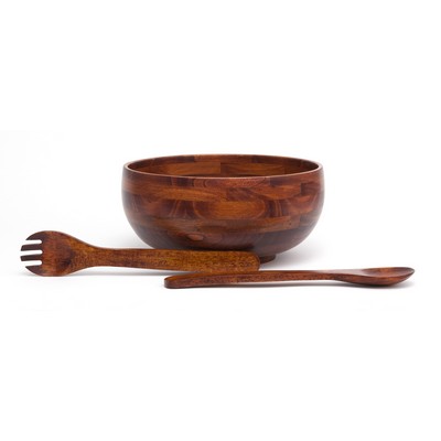 Lipper Cherry Finish 3 Piece Rice Bowl Set w/ 13" Servers