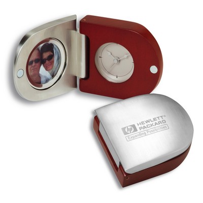 Travel Alarm Clock w/Photo Frame