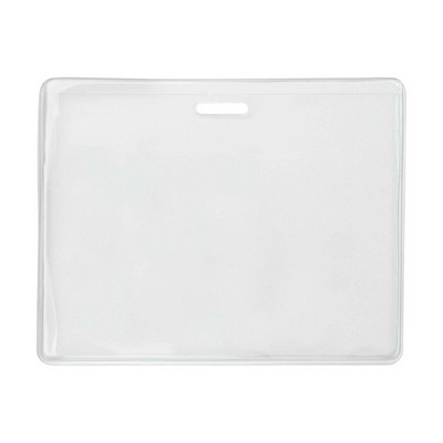 3.91" W x 3.06" H - Horizontal Clear Vinyl Badge Holder (Blank)