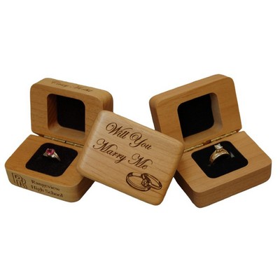 2.25" x 3" - Hardwood Box - Square Ring Box