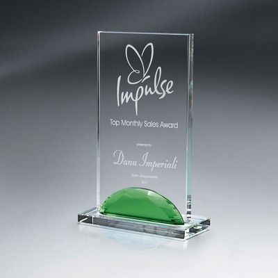 Optic Crystal Green Gemstone Award - Medium