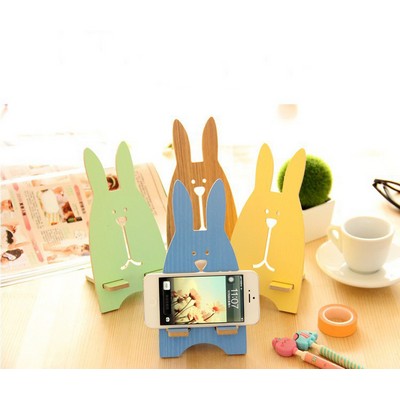 Creative Wooden Adorable Rabbit Shape Phone Stand