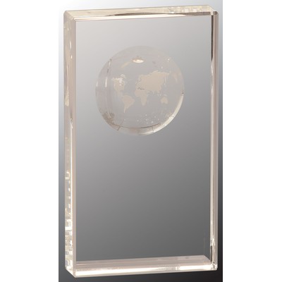 Crystal Rectangle Etched Globe Award