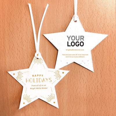 Art Deco Star Seed Paper Holiday Ornament