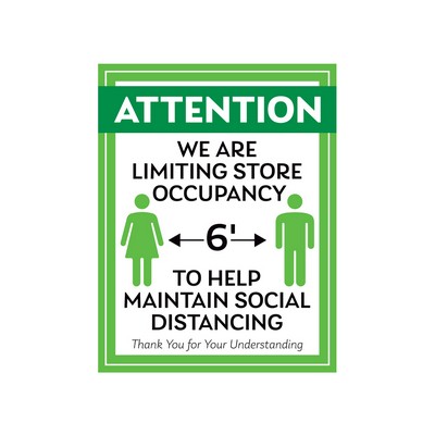 Social Distancing Limited Occupancy Sign Style 7 - (8.5"x11")