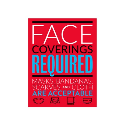 Face Coverings Required Sign Style 16 - (11"x14")