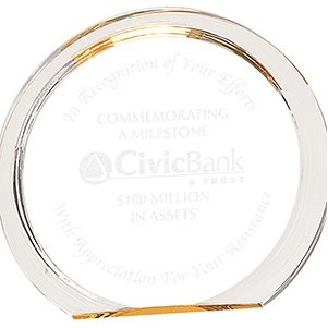 6½" Tall Gold Round Halo Acrylic Award