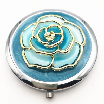 Rose Shape Compact Cosmetic Purse Mirror