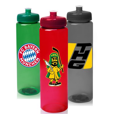 32 oz. Transparent Poly Plastic Sports Water Bottles