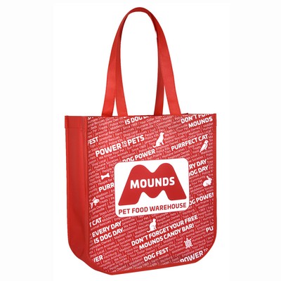 Custom Laminated Non-Woven Round Cornered Promotional Bag 12"x13"x5"