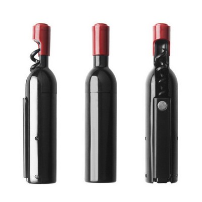 Magnetic Wine Bottle Shaped Corkscrew Bottle Opener