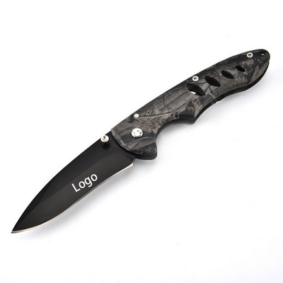 Camouflage Stainless Steel Folding Pocket Knife