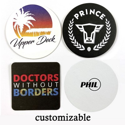 White 3.5" Round - Pulpboard Coasters