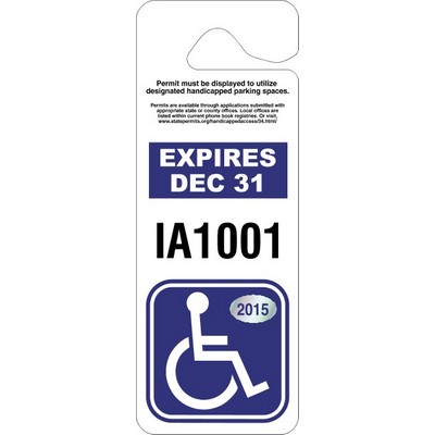 .035" Giant White Polyethylene Hang Tag Parking Permit