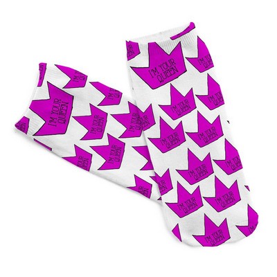 Low Cut Short Adult Purple Crown Socks