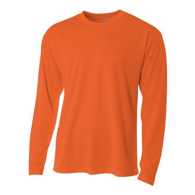 A-4 Men's Birds-Eye Mesh Long Sleeve T-Shirt