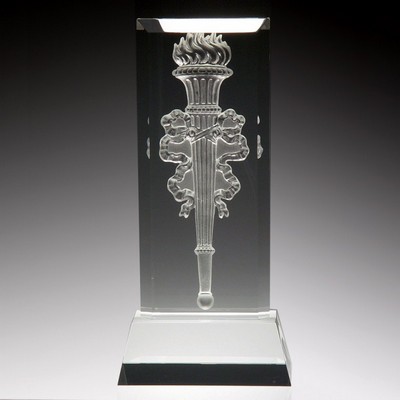 Victory Flame Crystal Award, 12"H