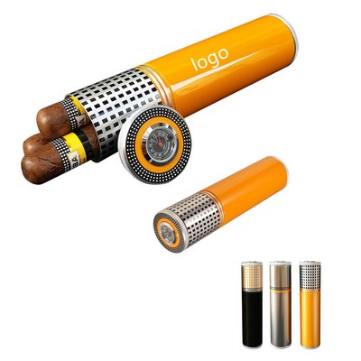 Cigar Tube Humidor with Humidifier Travel Case