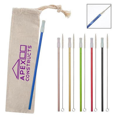 Park Avenue Stainless Straw Kit with Cotton Pouch