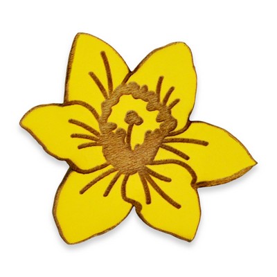 Yellow Daffodil Wood Pin