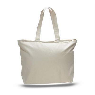 Jumbo Canvas Zipper Tote