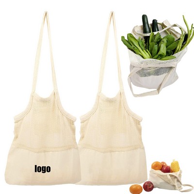 Reusable Ecology Cotton Mesh Storage Bags Shopping Tote