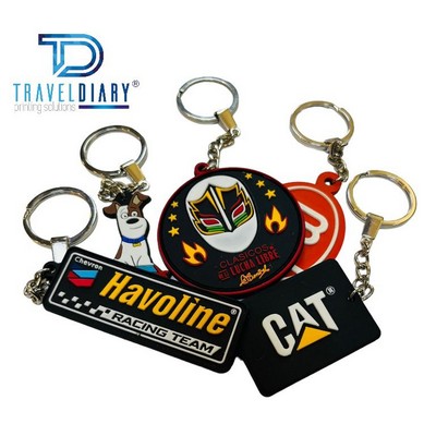 Full Color Custom 2D PVC Keychain (3"X3")