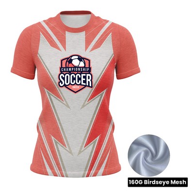 Women's Full Sublimation Soccer Jersey - 160G Performance Grade Birdseye Mesh