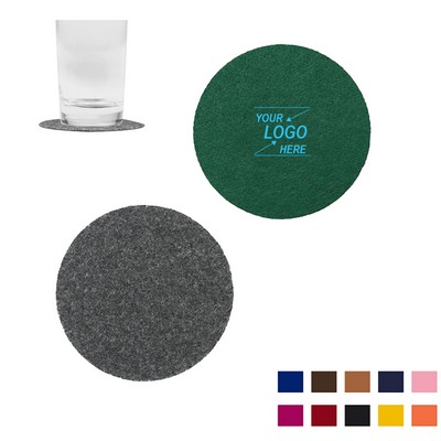 Round Felt and Leather Drink Coasters