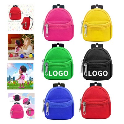 Doll Backpack Mini Zipper School Bag for Doll