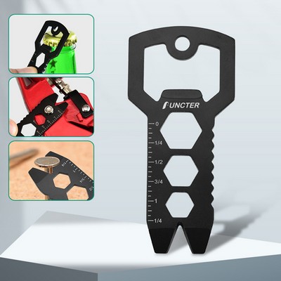 6 in 1 Stainless Steel Portable Pocket Keychain Tool Opener Credit Card Multi Tool