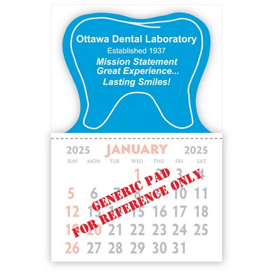 Designer Shaped Kwik-Stik Textured Vinyl Calendar w/ Tooth Top