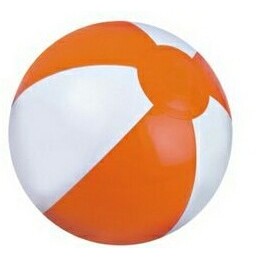 9" Inflatable Beach Ball (Orange/White)