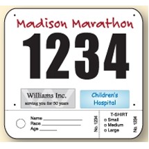 Pin On Race Number w/2 Custom Tags (7.5" x 7.5")