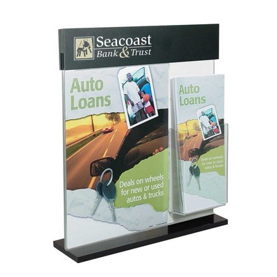 Acrylic Counter Frame w/Brochure Pocket & 2" Header (8 1/2W x 11H)